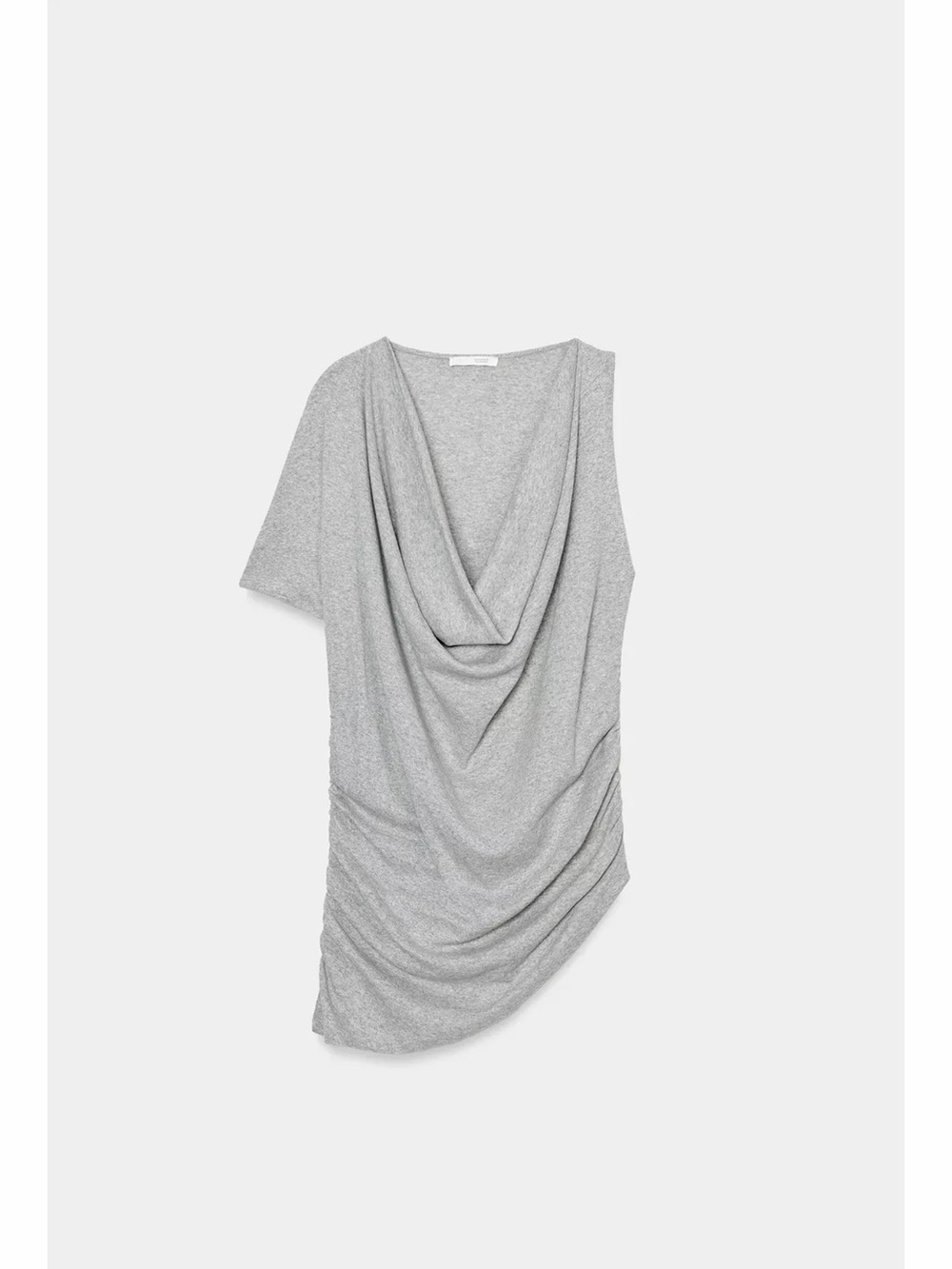 ZARA Grey Draped Asymmetric Women's Top size L
